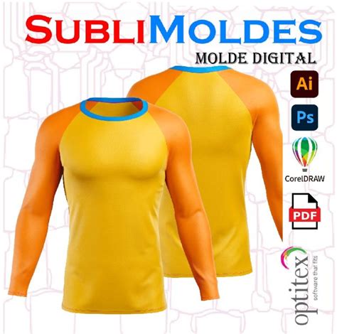 Molde Camiseta Raglan Slim Sublimoldes Moldes Digitales