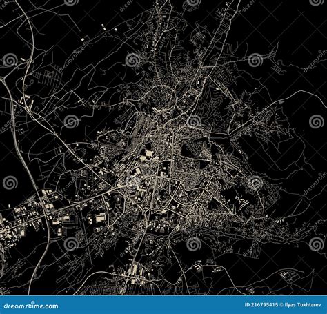 Map of the City of Pristina, Kosovo Stock Vector - Illustration of ...