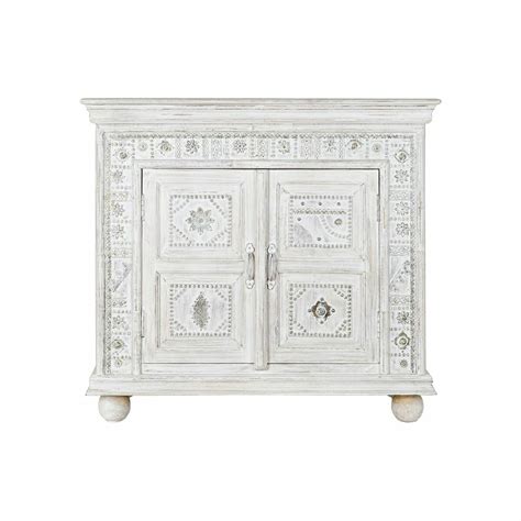 Cassettiera Dkd Home Decor Alluminio Bianco Legno Di Mango X X