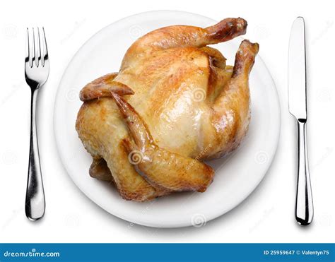 Roast Chicken On A Plate. Royalty Free Stock Photography - Image: 25959647