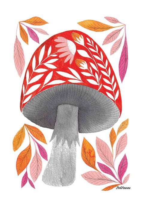 poster of a red mushroom • PinkNounou