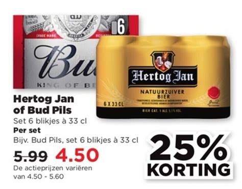 Hertog Jan Of Bud Pils Cl Aanbieding Bij Plus