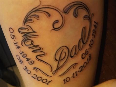 Tattoos In Memory Of Mom And Dad