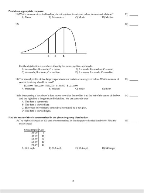 Solved Provide An Appropriate Response 11 Which Measure Of