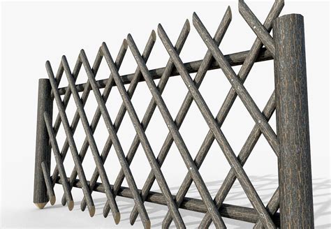 Artstation Modular Wooden Fence 3 Game Assets