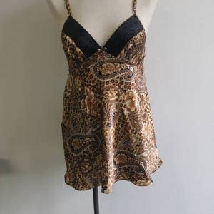 Vintage Lingerie S Vintage Satin Nightie Brown Etsy