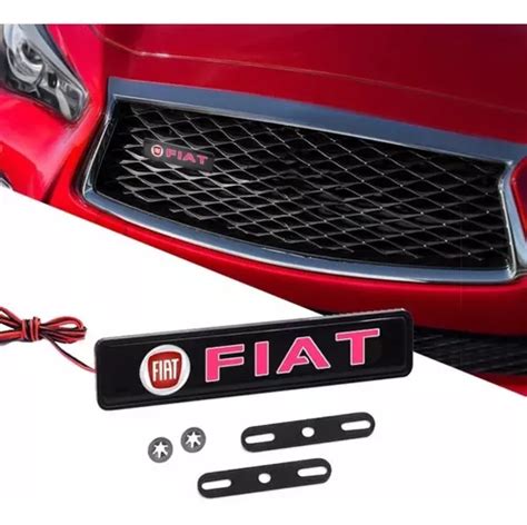 Fiat Emblema Luminoso Grade Dianteira Led Acende Nome Fiat