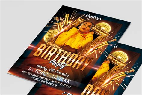 Free Birthday Party Flyer Template Instagram Post Psd