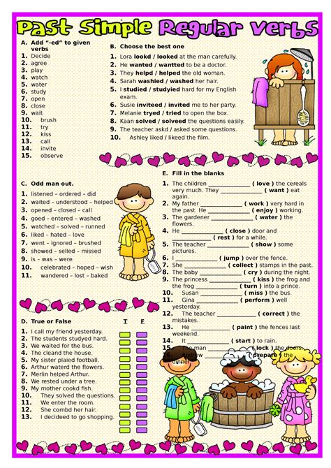 2 Past Simple Regular Verbs A Add Ed To Given Verbs 1 Decide 2