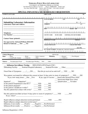 Fillable Online Dhhs Ne Nebraska Public Health Laboratory Fax Email