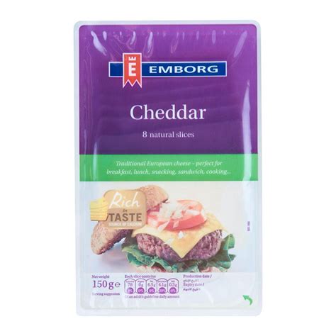 Klang Valley Delivery Only Emborg Natural Sliced Cheese Cheddar 150g