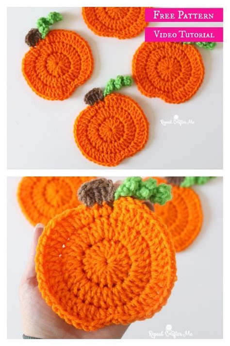 9 Pumpkin Coasters Free Crochet Pattern And Paid Fall Crochet