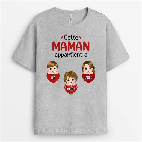 Cette Mamie Appartient À Cadeau Personnalisé T Shirt Pour Mamie Ma