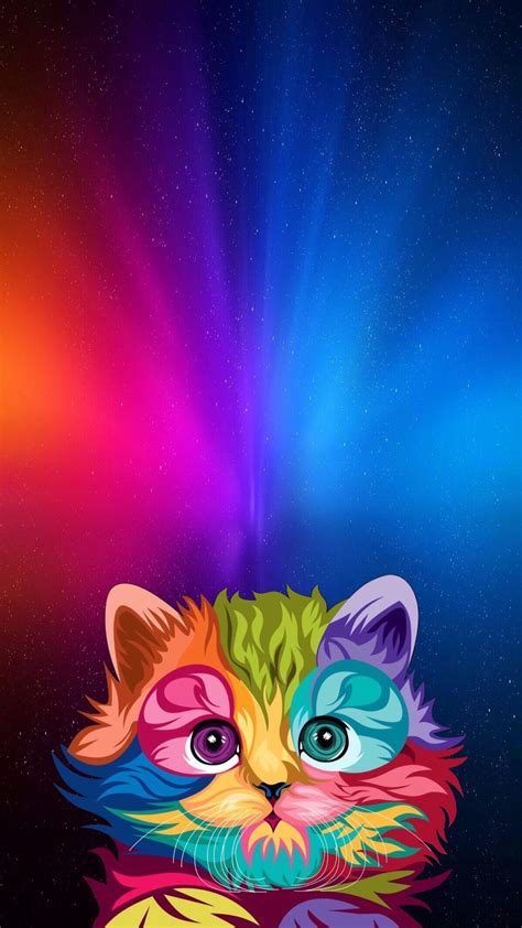Galaxy Painting, Cat Painting, Cat Wallpaper, Colorful Wallpaper ...