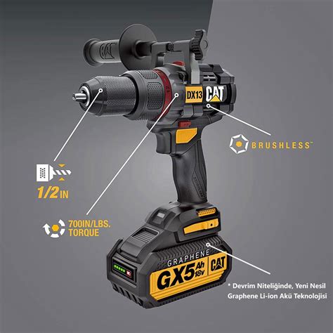 CAT DX13X 18Volt 4 0Ah Li ion Çift Akülü Kömürsüz Profesyonel Darbeli