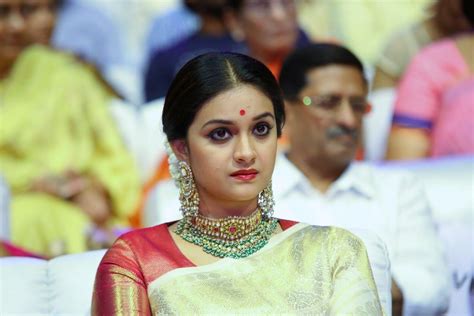 Keerthy Suresh Cute Traditional Look In Saree At Mahanati Movie Audio