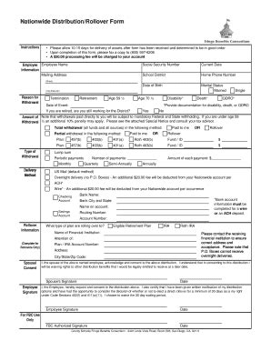 Fillable Online Nationwide DistributionRollover Form Fax Email Print