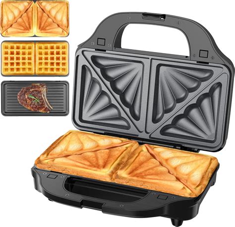 Aigostar gaufrier 3 en 1 Presse à Paninis et appareil à sandwichs