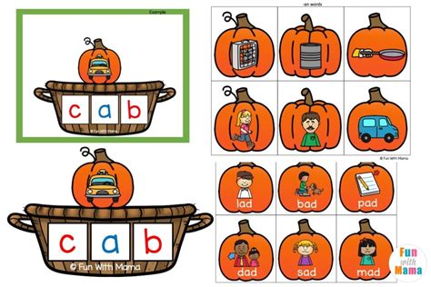 Cvc Pumpkins Cvc Cards For Word Building Fun With Mama