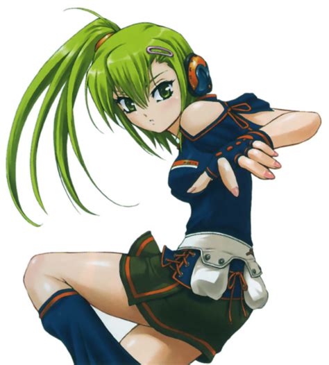 Safebooru Beatmania Beatmania Iidx Green Eyes Green Hair Headphones Kitami Erika Skirt Thigh