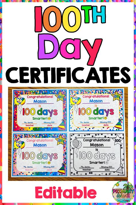 100 Days Of School 100th Day Kindergarten 100 Days Of School 100th