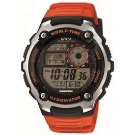 Casio Digital Armbanduhr AE 2100W 4AVEF Digital Uhr Orange Schwarz