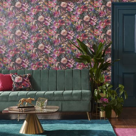 Tahiti Amethystemerald Wallpaper Clarke And Clarke By Sanderson Design