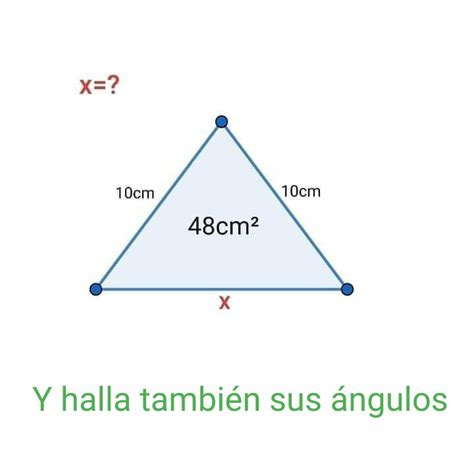 Halla el valor de x en este triángulo isósceles y además resuelve dicho