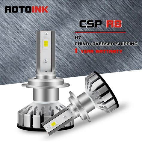 AOTOINK H7 Led CSP Chips 60W 11000lm 6000K Led H7 Socket Car Headlight