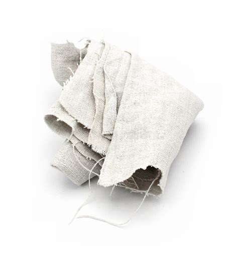 Coarse Cloth Grey Still Life Crumpled White Background Tattered Textile ...