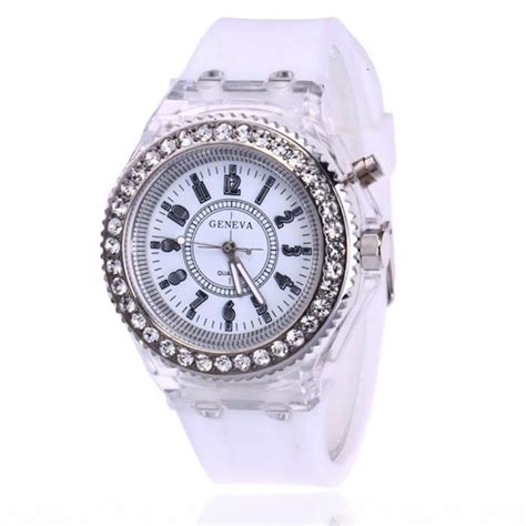 Montres De Sport Led Strass Color Es Montre Quartz Brillante Pour