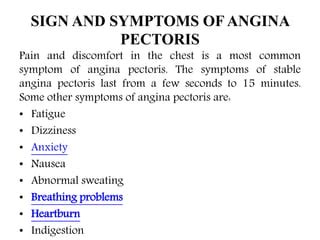 Angina pectoris : causes, symptoms, diagnosis and treatment | PPT