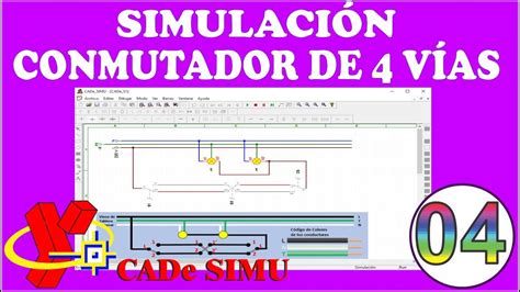 CADe SIMU gratis 04 Simulación de circuito de conmutación de 4 vías