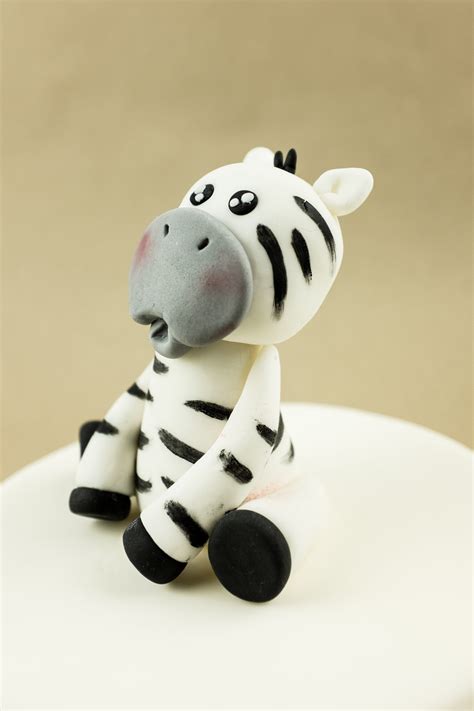 Fondant Zebra Cake Topper Birthday Party Zebra Fondant Zebra Baby