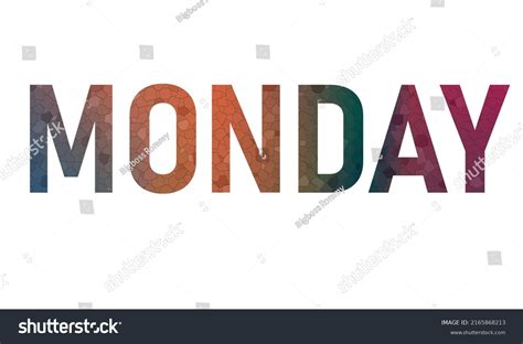 Monday Colorful Typography Text Banner Vector Stock Vector Royalty