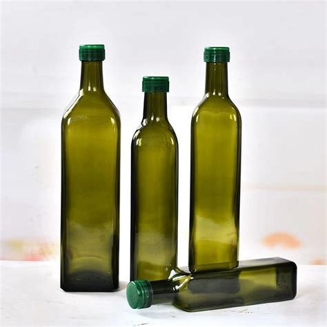 Green Color 250ml 500ml Packaging Glass Bottle To Storage Olive Oil China Glass Bottle And