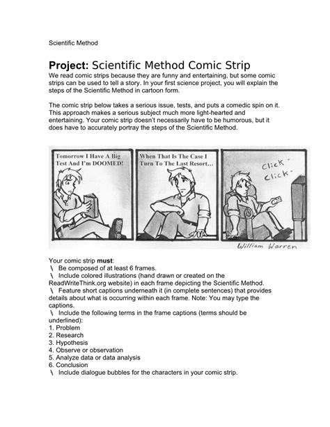 Project Scientific Method Comic Strip Docest