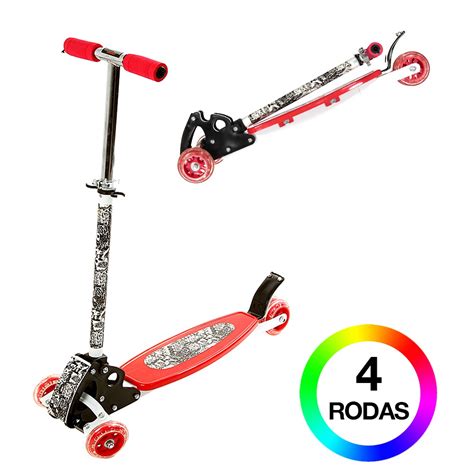 Patinete Masculino Rodas De Balan O Vermelho Bbr Toys Em Promo O