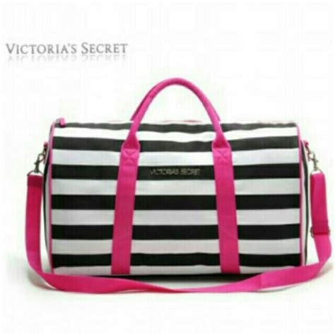 Victoria S Secret Stripe Travel Bag Hobbies Toys Travel Luggages