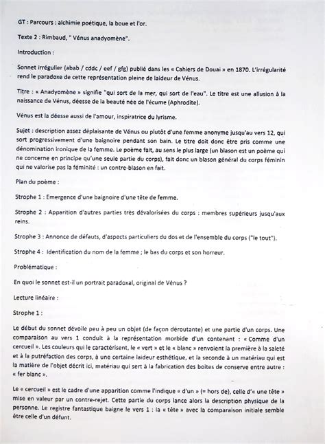 Vénus anadyomène texte n5 GT Parcours alchimie poétique la boue