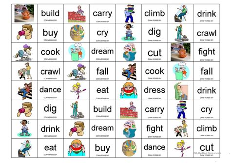 Verbs Domino Worksheet Free ESL Printable Worksheets Made By Teachers