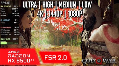 Rx 6500 Xt God Of War Fsr 2 0 4k 1440p 1080p Ultra High