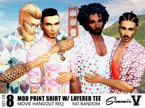 The Sims Resource Simmiev Mod Print Shirt W Tee Movie Hangout Needed