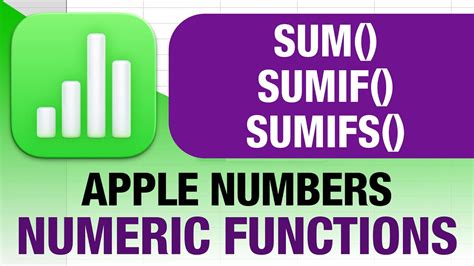 Sum Sumif And Sumifs Explained For Apple Numbers Youtube