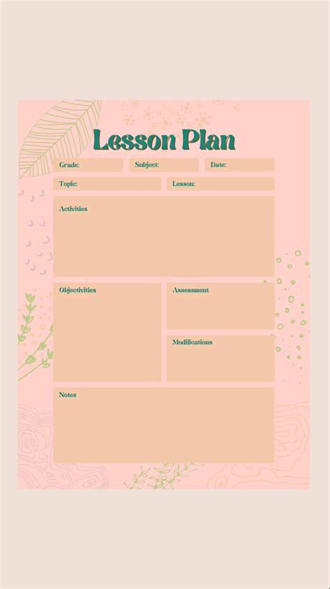 Lesson Plan For Teacher Aesthetic Lesson Plan Weekly Lesson Plan For School Plans For