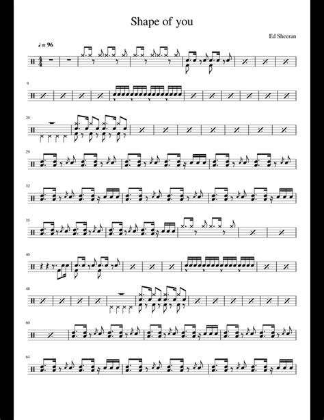 Shape Of You Drum Sheet Music For Percussion Download Free In Pdf Or Midi