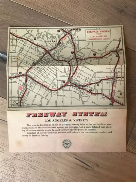 Vintage 1971 Los Angeles Freeway System Los Angeles And Downtown Areas