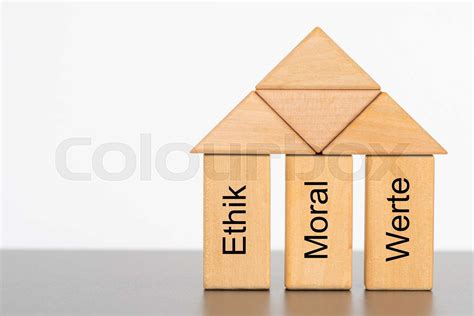 Drei Säulen Modell von Ethik Moral und Werte Stock image Colourbox