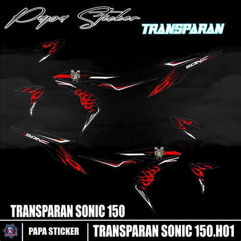 Jual Transparan Striping Honda Sonic Sticker Motif Api Medusa