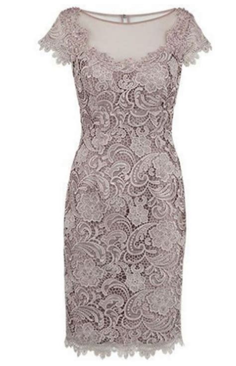 Sheath Homecoming Dresses Cap Sleeves Bateau Knee Length Lace Zipper